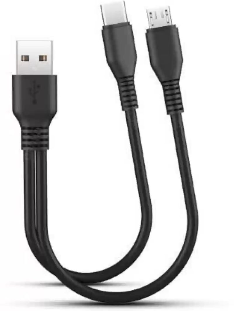 كابل شحن طاقة USB نوع C وميكرو لسماعات Bose SoundSport/QuietControl 30 / Sport، Sony، Beats Flex/Studio Buds، JBL، TOZO Senso، Mpow Jaws وسماعات الأذن وسماعات الرأس المماثلة